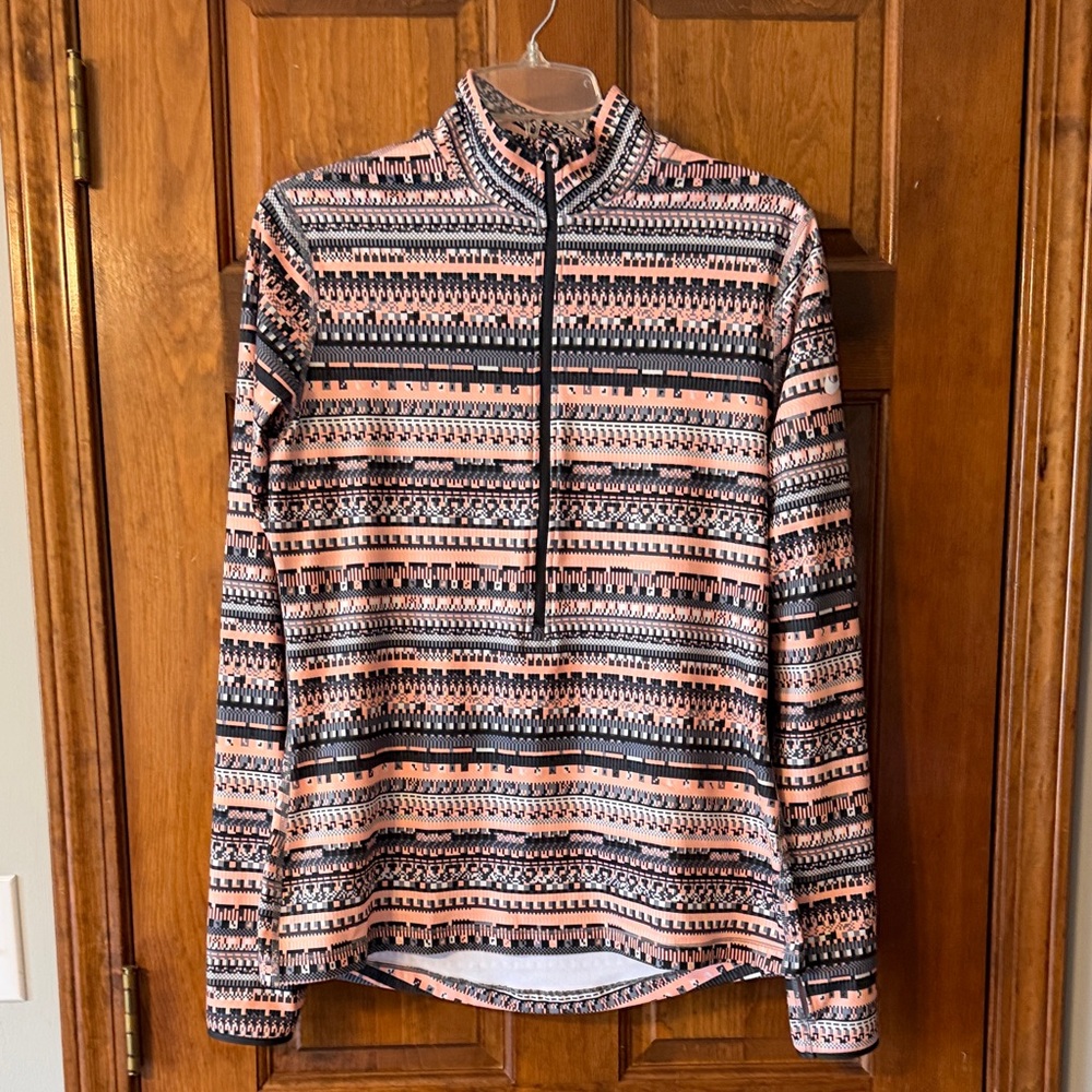 Nike Women's Patterned Zip-Up Jacket - Black and Pink